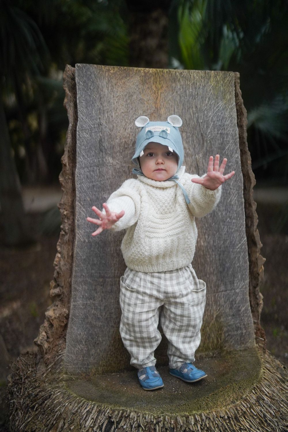 SKY LINEN BONNET 'HIPPO'