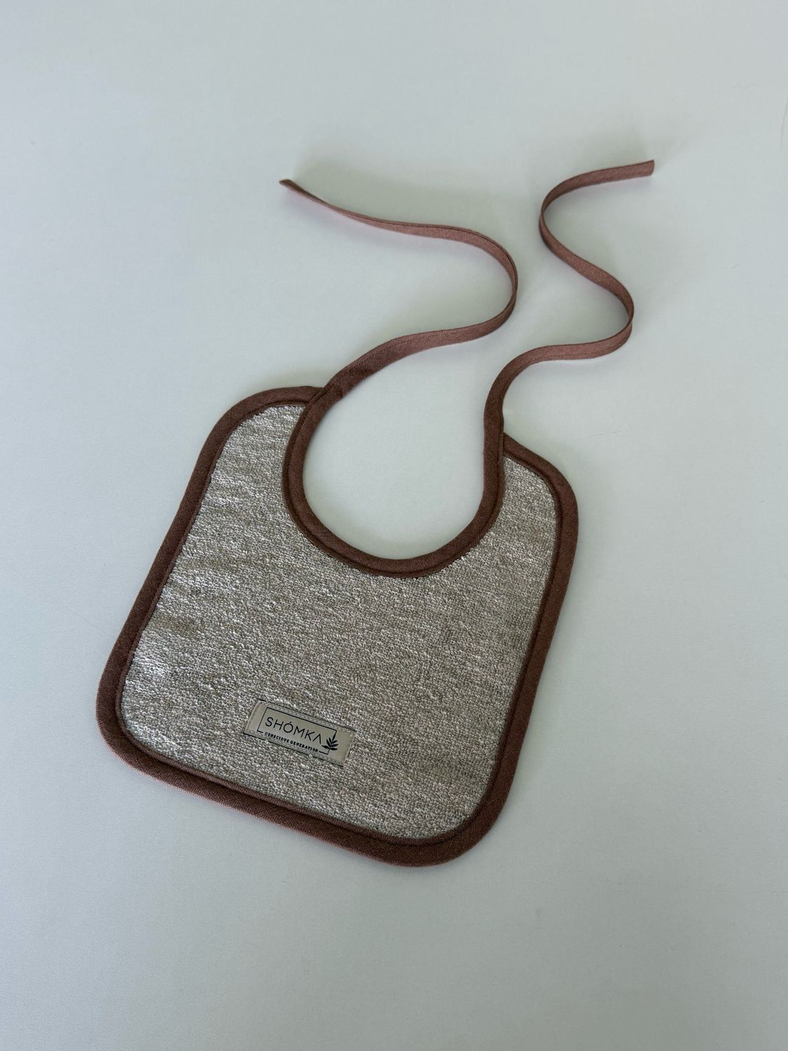 COCOA LINEN BABY BIB 'NATURAL BASIC'