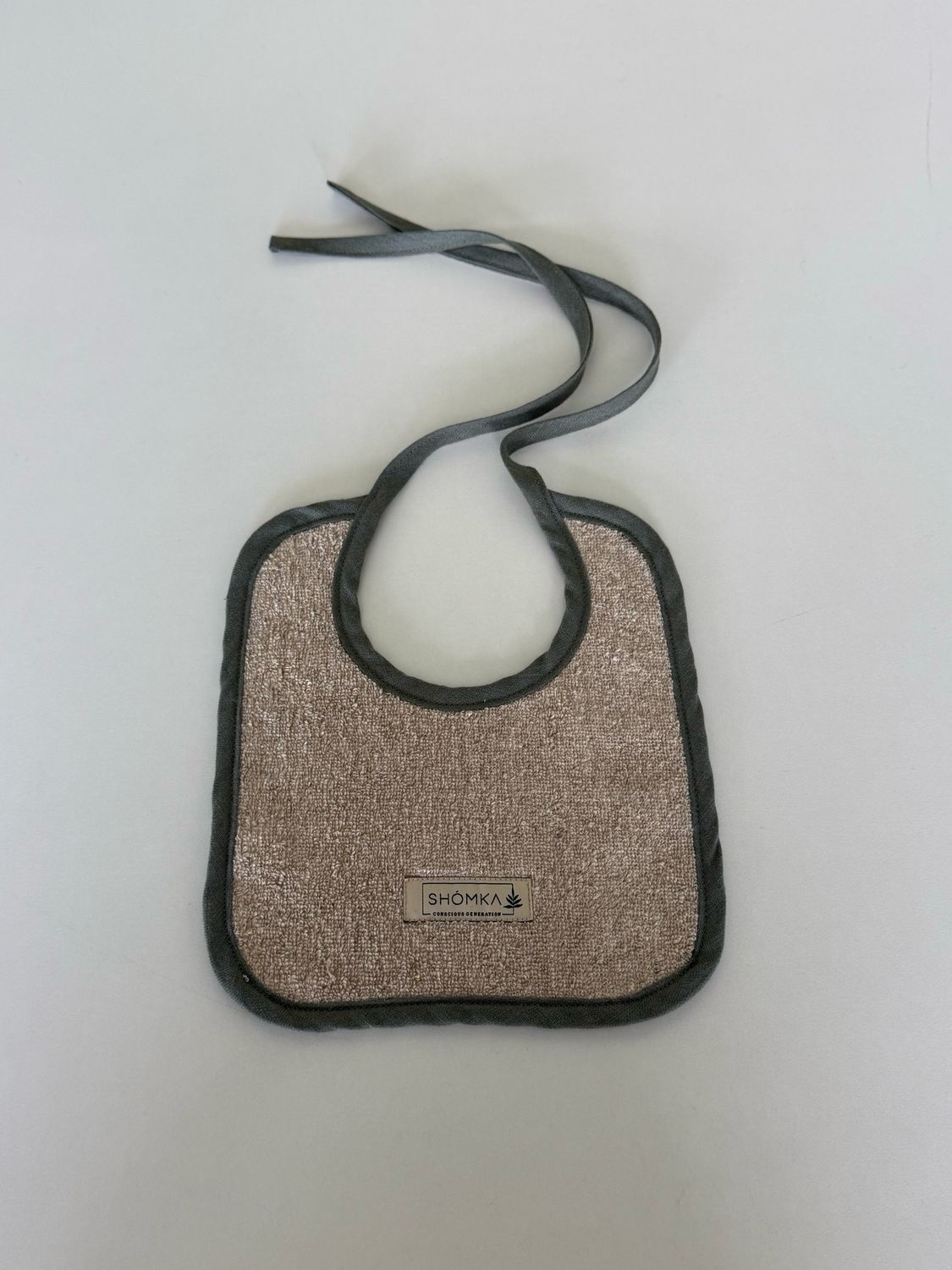 BASIL LINEN BABY BIB ' NATURAL BASIC '