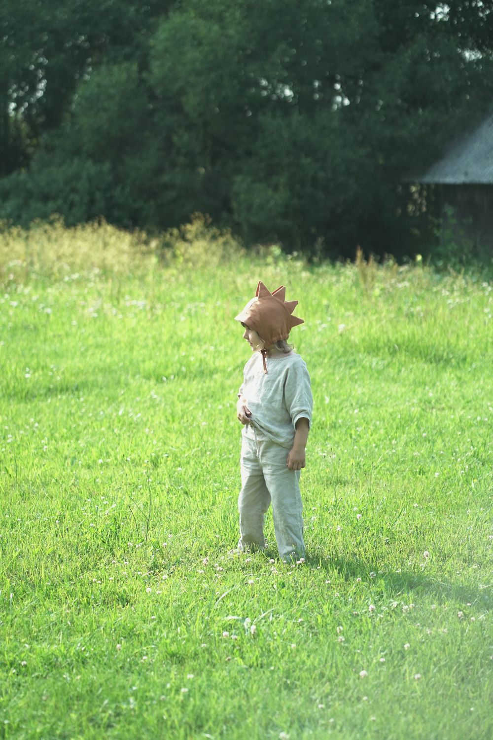 HONEY LINEN BONNET 'CROCODILE'