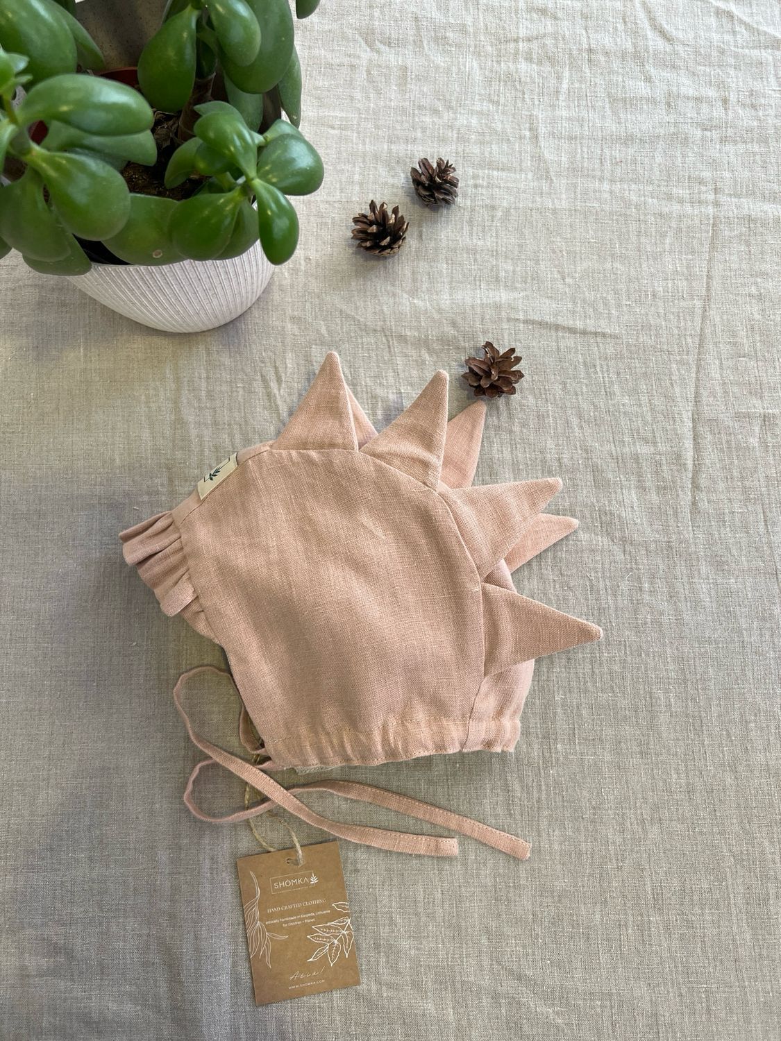MAGNOLIA LINEN BONNET 'CROCODILE'