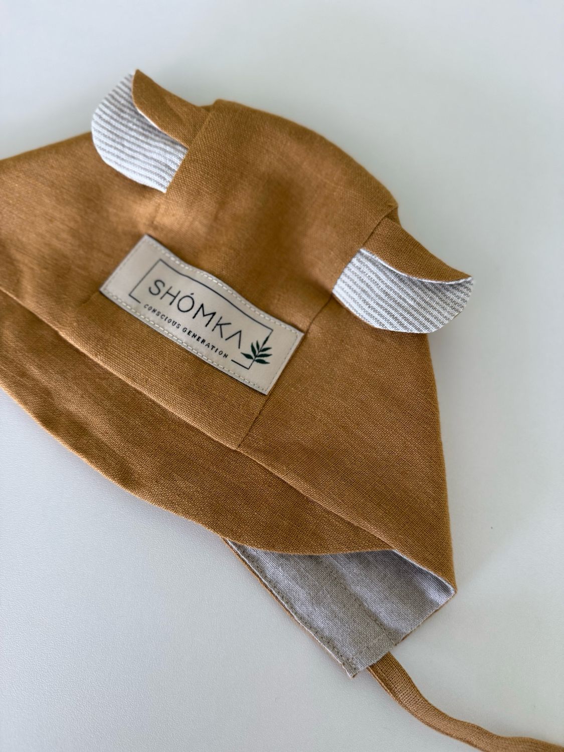 HONEY LINEN BONNET 'BEAR'