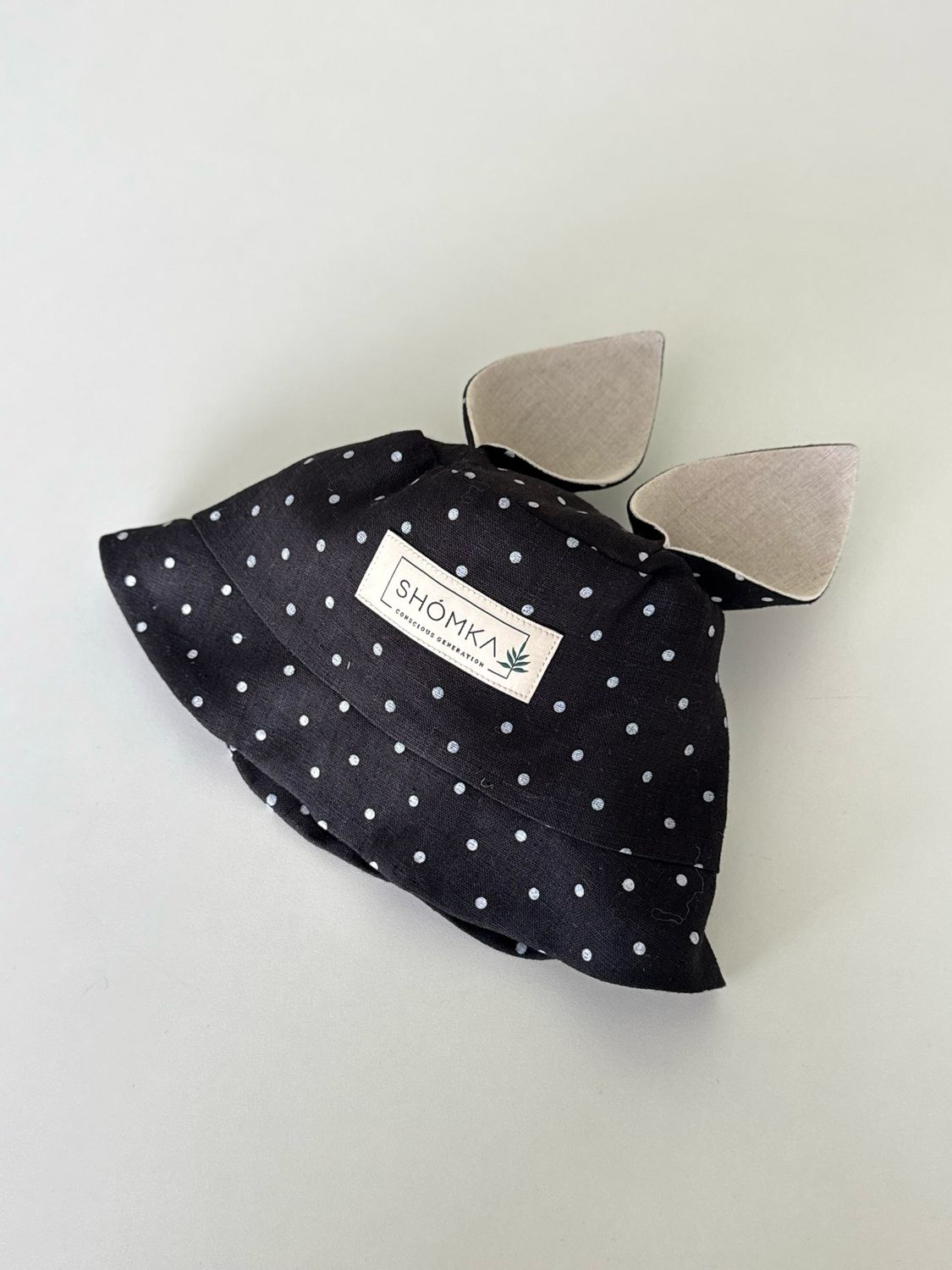 PEPPER LINEN BUCKET HAT 'SQUIRREL EARS'