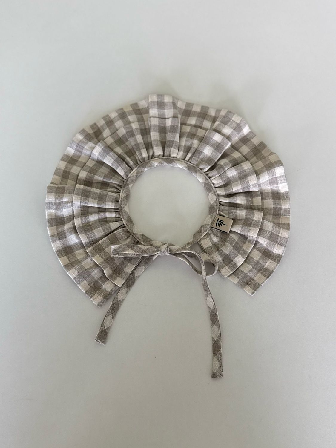 WHITE GINGHAM LINEN COLLAR 'JŪRA'