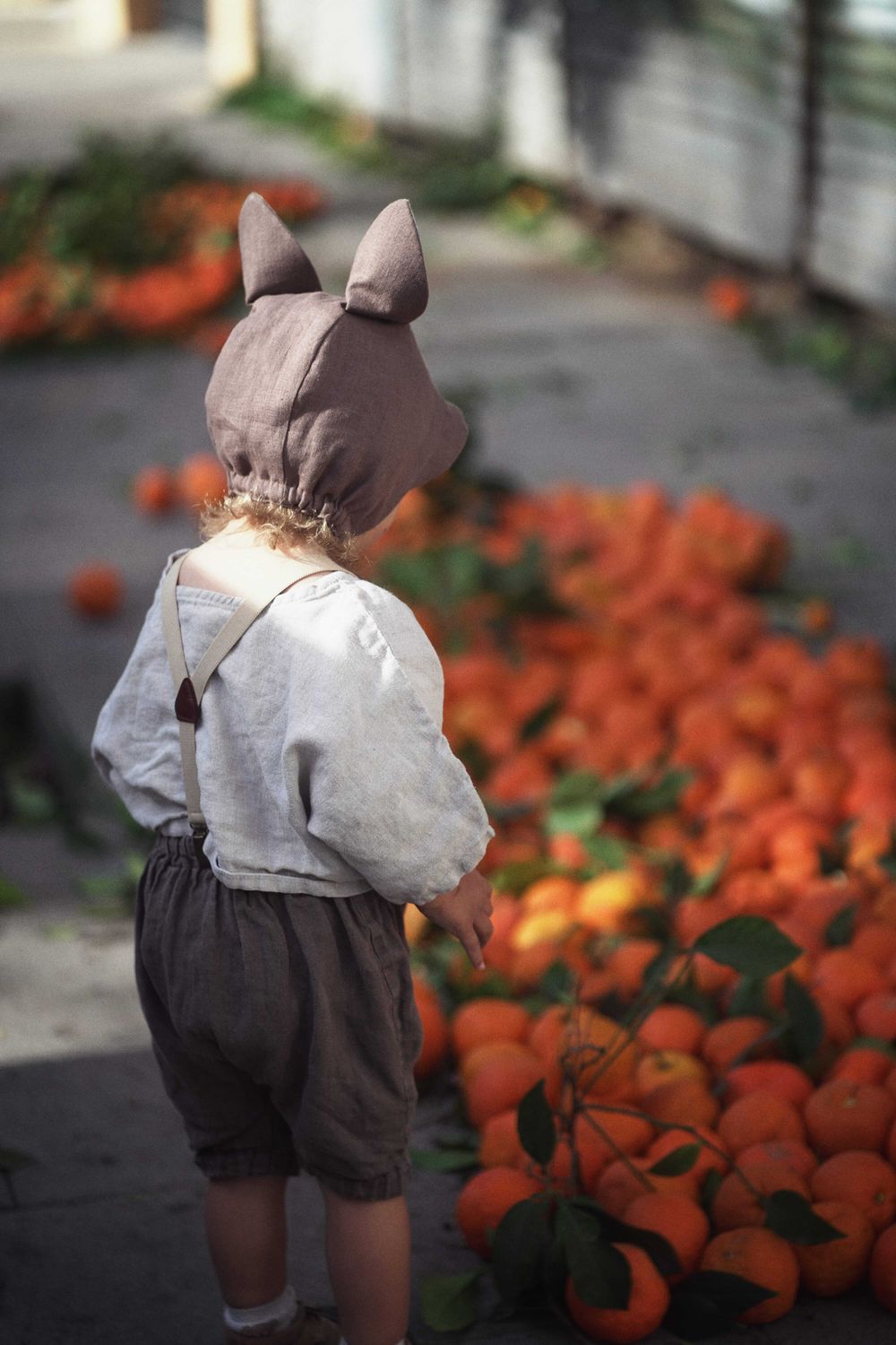SOIL LINEN BONNET 'SQUIRREL'