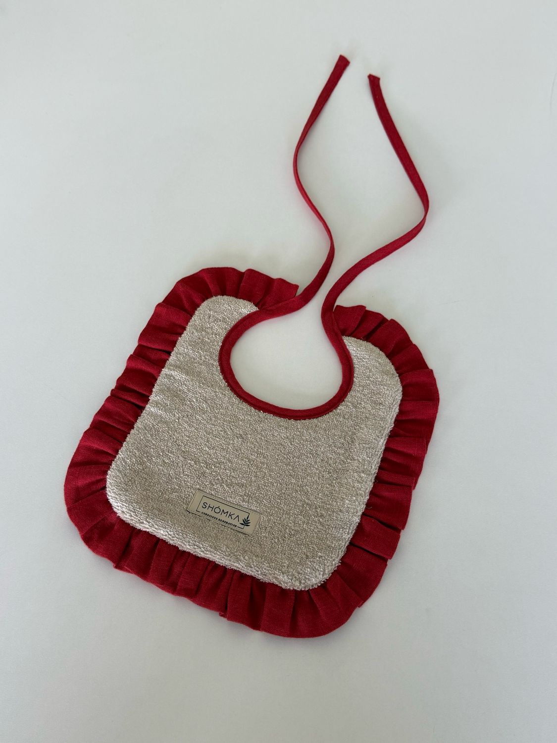 TOMATO LINEN BABY BIB 'NATURAL CLASSIC'