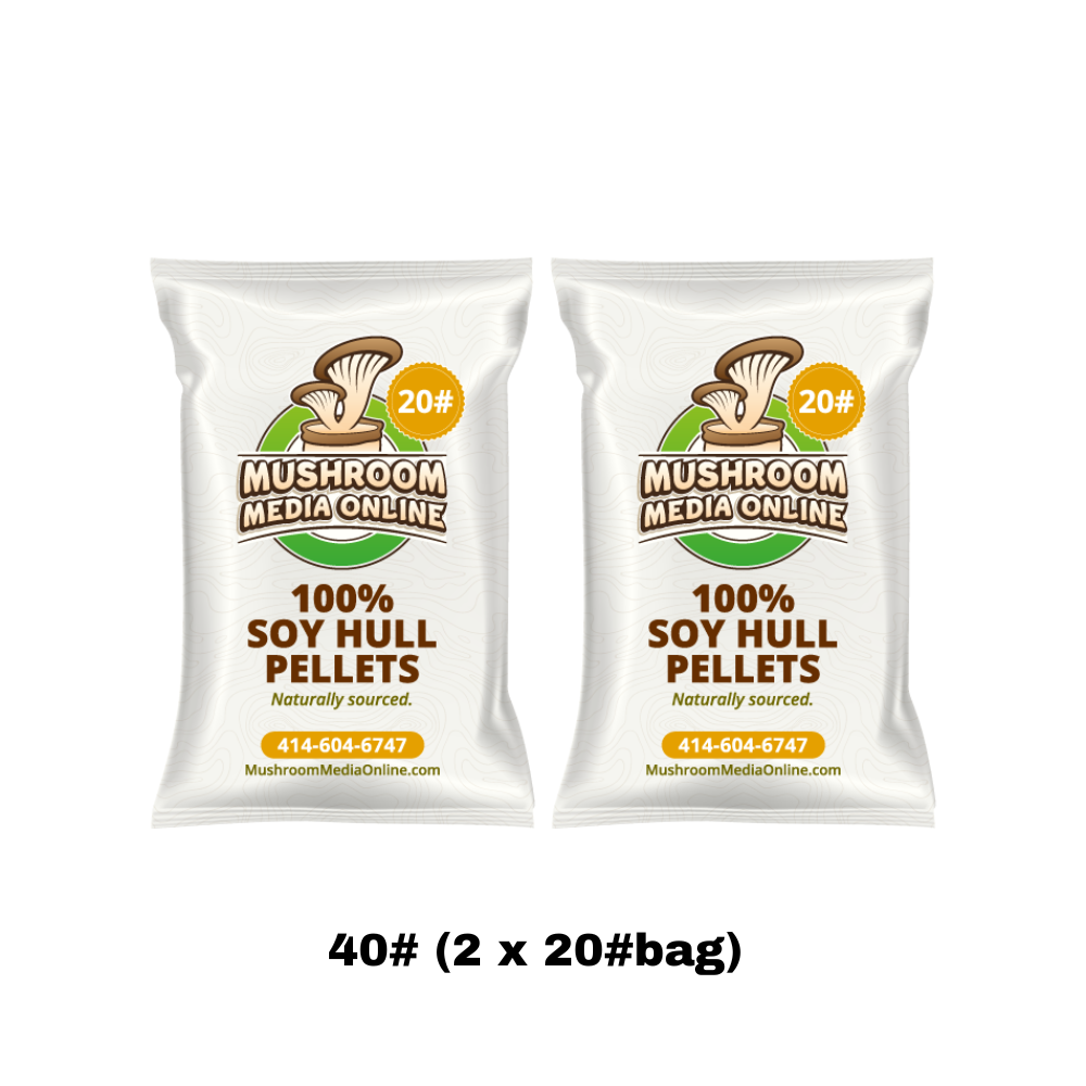 40# (2 x 20#Bag) of 100% Soy Hull Mushroom Pellets - Free Shipping