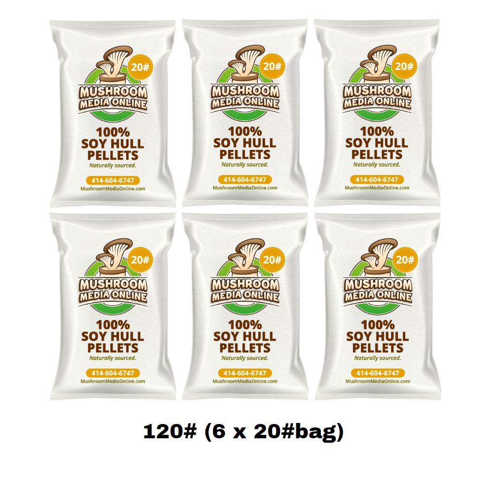 120# (6 X 20#Bag) of 100% Soy Hull Mushroom Pellets - Free Shipping