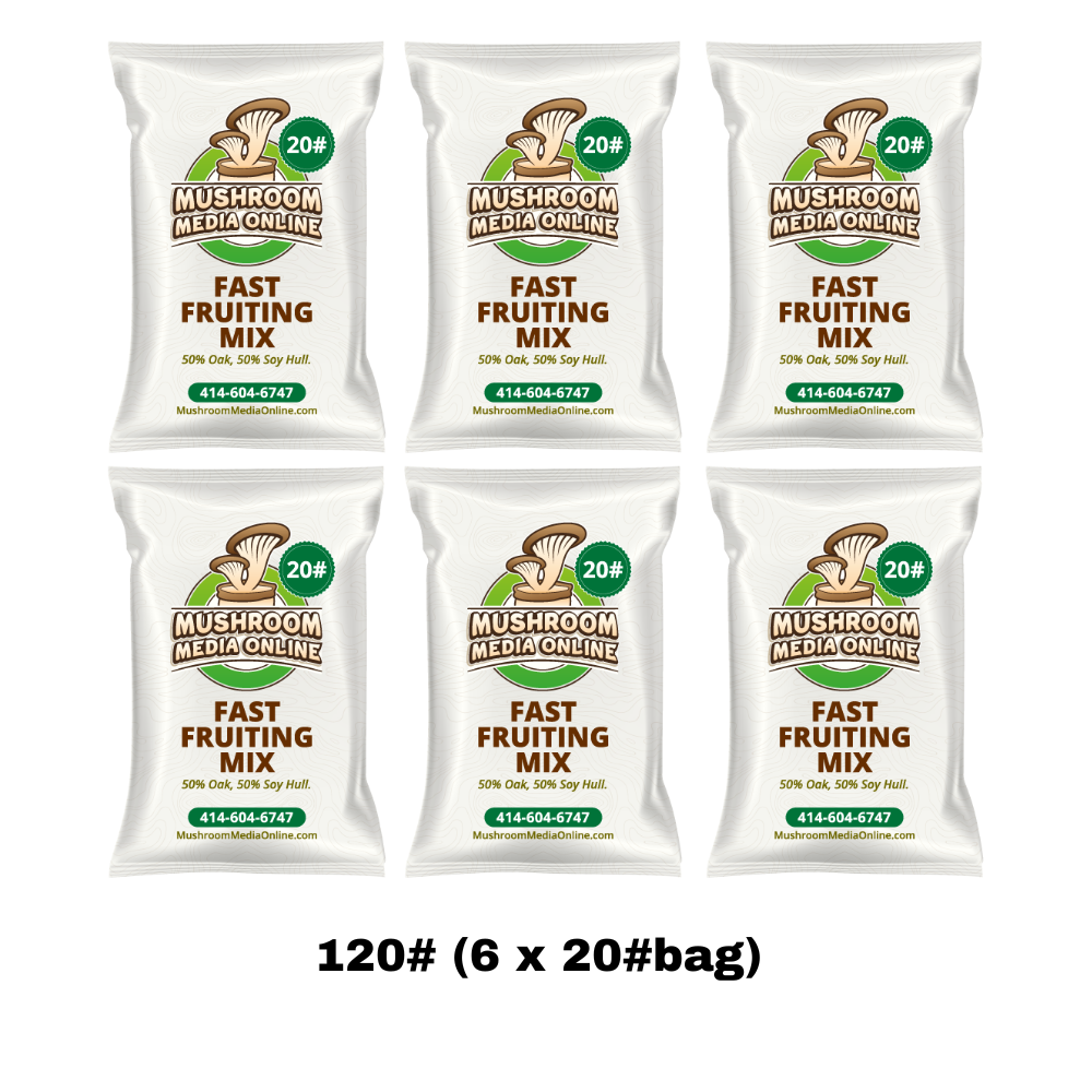 120# (6 x 20#Bag) of Fast Fruiting aka Masters Mix (50% Oak/50% Soy Hull Mushroom Growing Pellets) - Free shipping