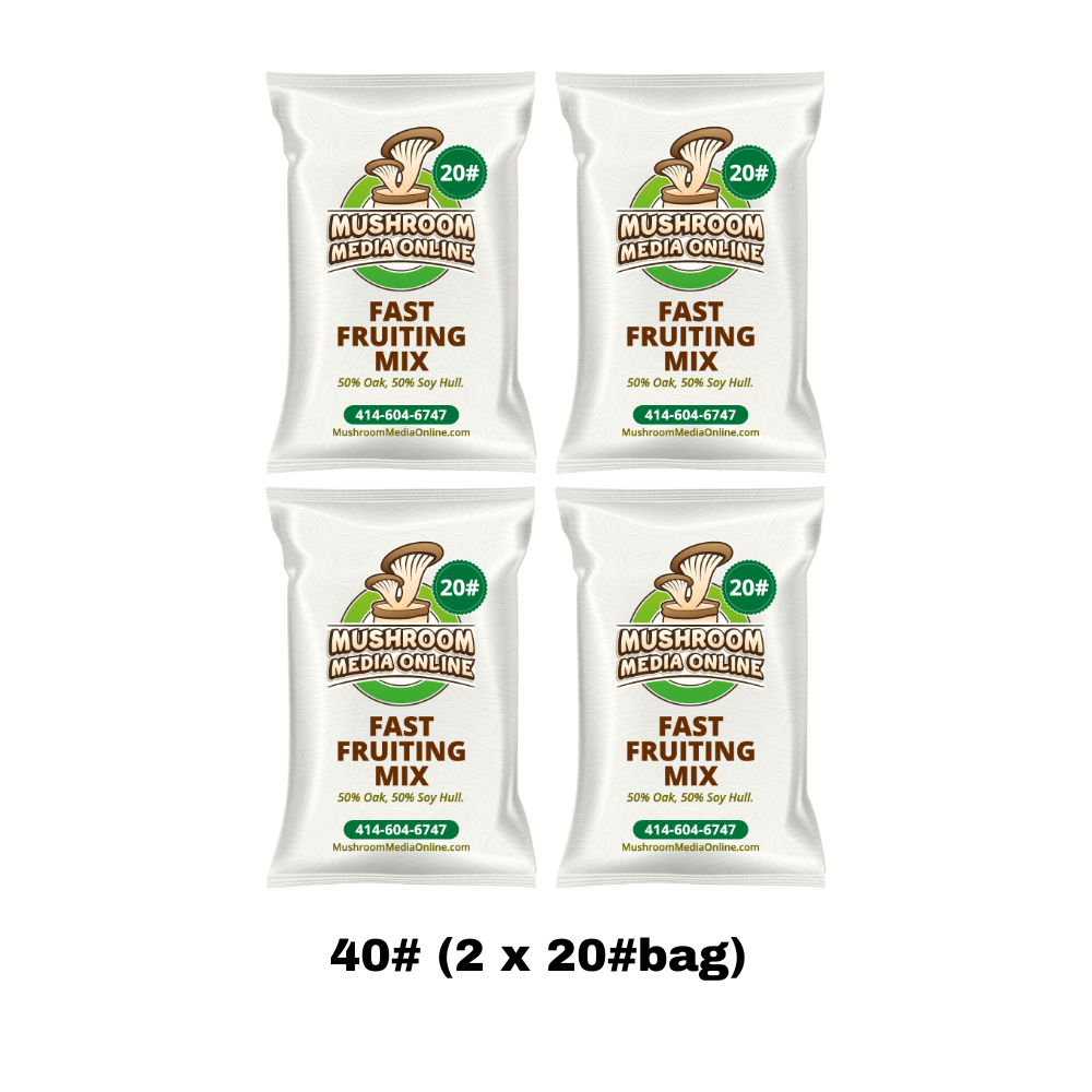 80# (4 x 20#Bag) of Fast Fruiting aka Masters Mix (50% Oak/50% Soy Hull Mushroom Growing Pellets) - Free shipping