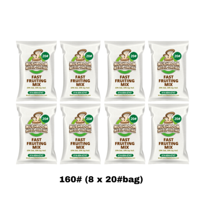 160# (8 x 20#Bag) of Fast Fruiting aka Masters Mix (50% Oak/50% Soy Hull Mushroom Growing Pellets) - Free shipping