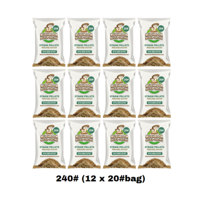 240# (12 x 20#Bag) of Fast Fruiting aka Masters Mix (50% Oak/50% Soy Hull Mushroom Growing Pellets) - Free shipping