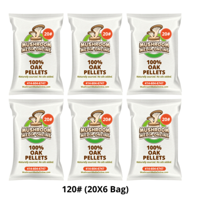 120# (6 x 20#Bag) of 100% Oak Mushroom Pellets - Free shipping