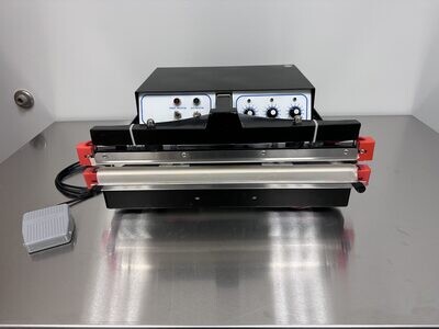 120V 18″ x 10mm Foot Pedal Operated Dual Element Impulse Sealer (optional stand available)