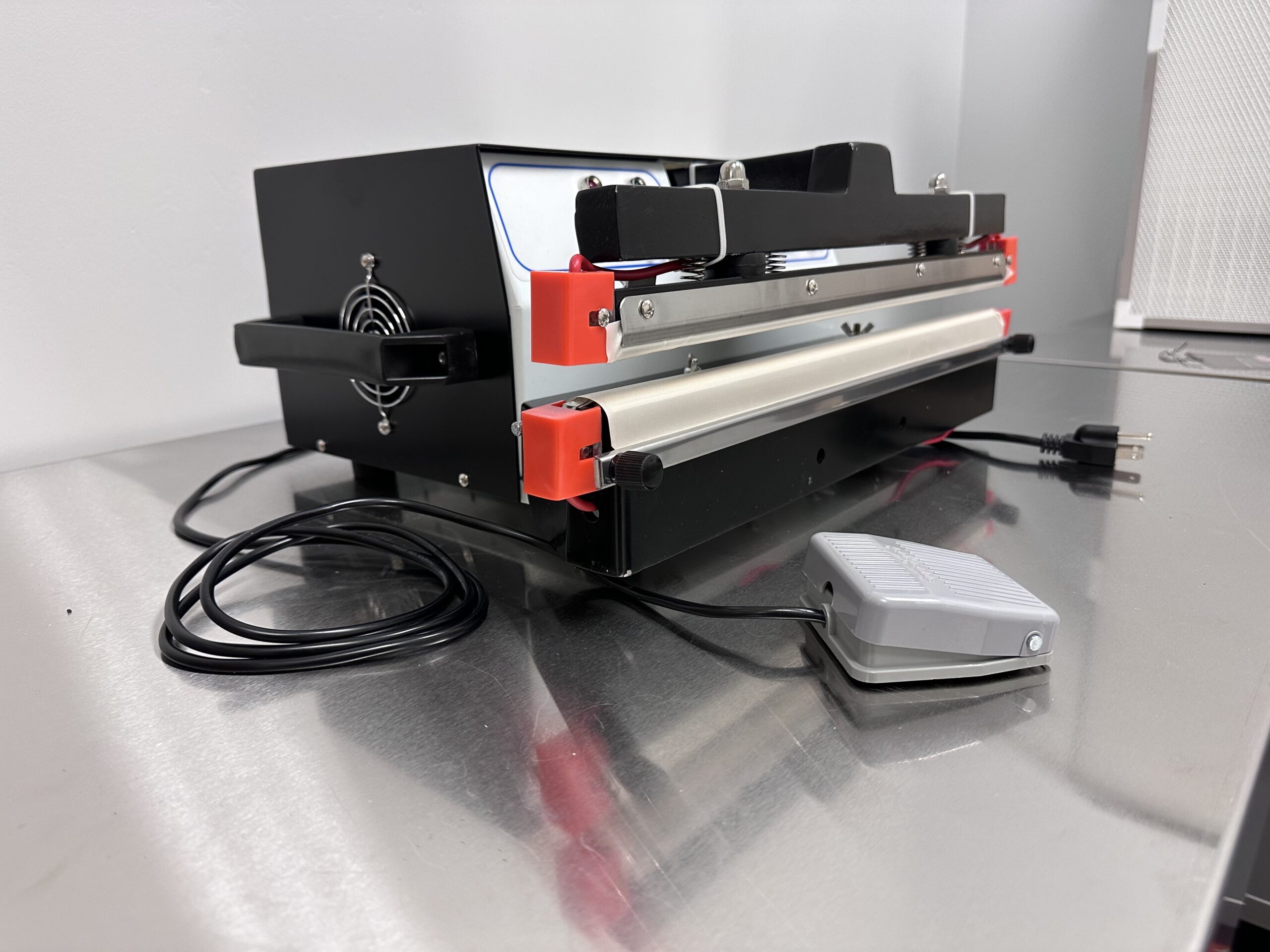 120V 18″ x 10mm Foot Pedal Operated Dual Element Impulse Sealer (optional stand available)