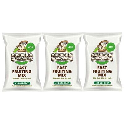 120# (6 x 20#Bag) of Fast Fruiting aka Masters Mix (50% Oak/50% Soy Hull Mushroom Growing Pellets) - Free shipping