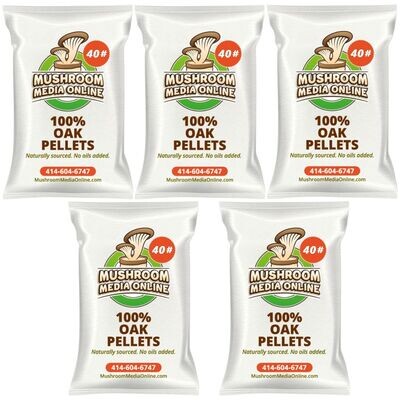 200# (5 x 40# Bag) of 100% Oak Mushroom Pellets: Free shipping