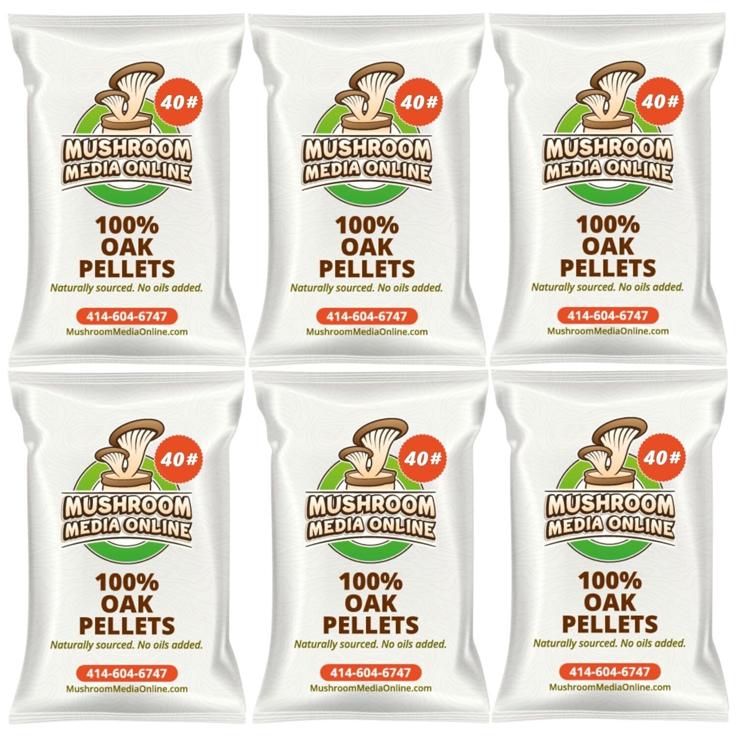 240# (12 x 20#Bag) of 100% Oak Mushroom Pellets - Free shipping