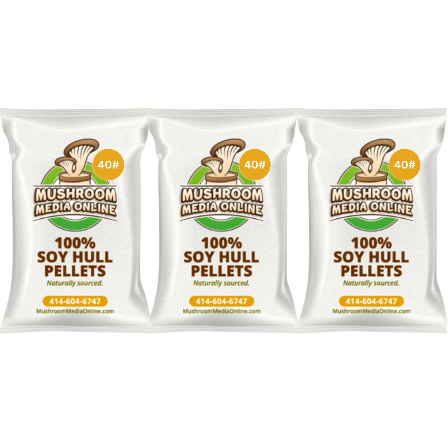 120# (6 X 20#Bag) of 100% Soy Hull Mushroom Pellets - Free Shipping