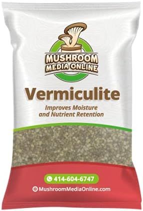 Vermiculite by MushroomMediaOnline - 8QT - Fine Grade 2 - Natural Soil Additive