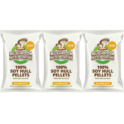 120# (6 X 20#Bag) of 100% Soy Hull Mushroom Pellets - Free Shipping