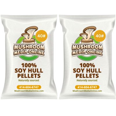 80# (4 x 20#Bag) of 100% Soy Hull Mushroom Pellets - Free Shipping