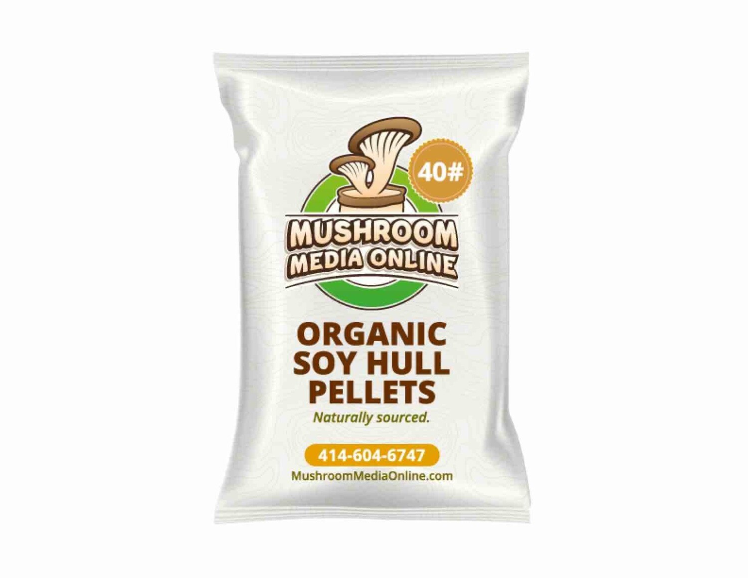 40# Bag 100% ORGANIC Soy Hull Mushroom Pellets