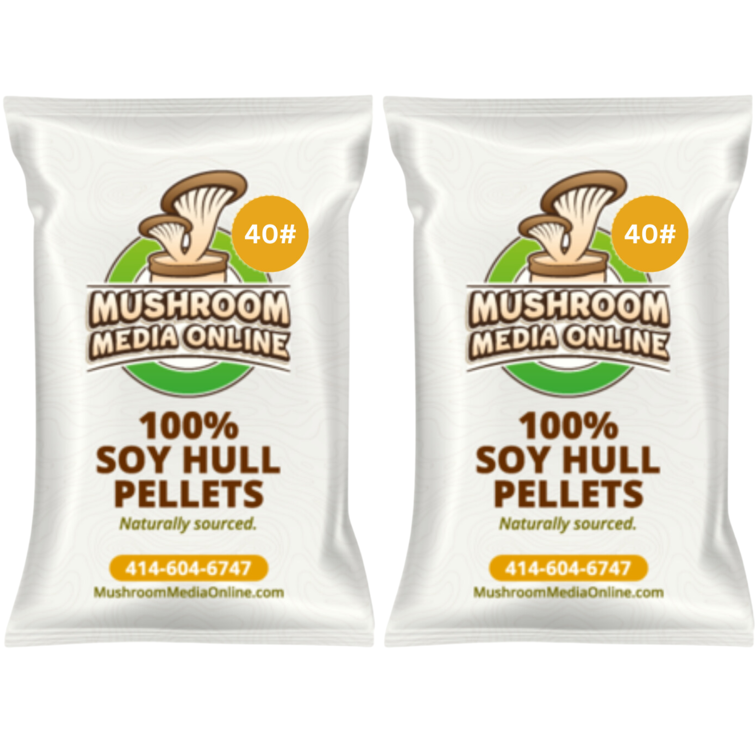 80# (2 x 40#Bag) of 100% Soy Hull Mushroom Pellets - Free Shipping