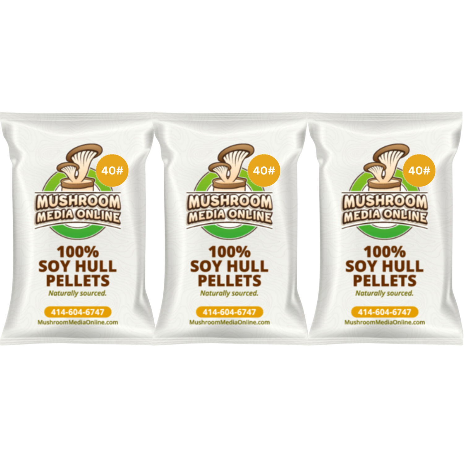120# (3 x 40# Bags) 100% Soy Hull Mushroom Pellets - Free Shipping 120# (3 x 40# Bags) 100% Soy Hull Mushroom Pellets - Free Shipping