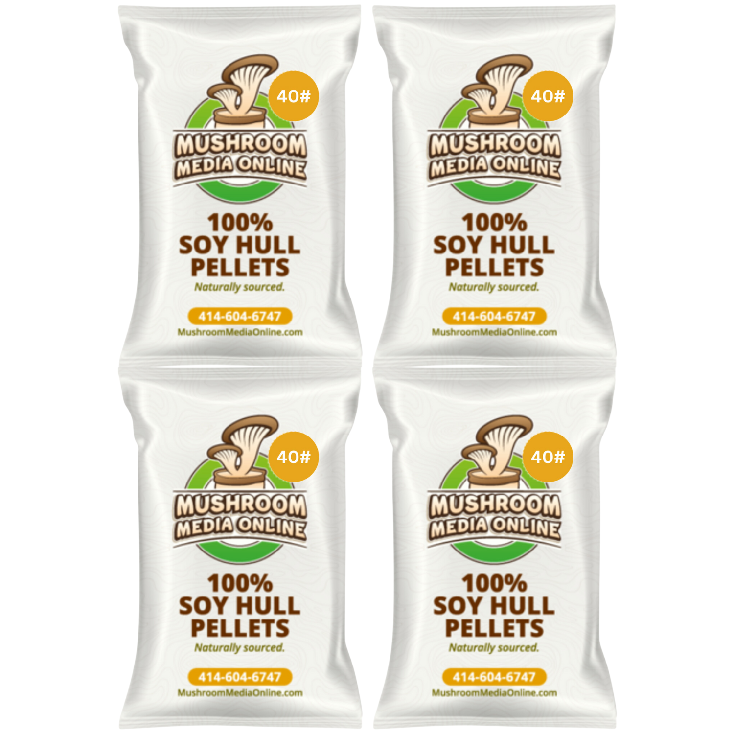 160# (4 x 40# Bags) 100% Soy Hull Mushroom Pellets - Free Shipping 160# (4 x 40# Bags) 100% Soy Hull Mushroom Pellets - Free Shipping