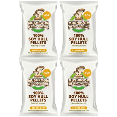 160# (4 x 40# Bags) 100% Soy Hull Mushroom Pellets - Free Shipping