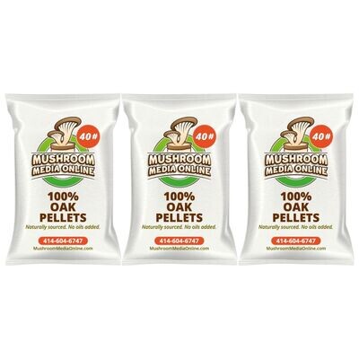 120# (3 x 40# Bags) 100% Oak Mushroom Pellets - Free shipping