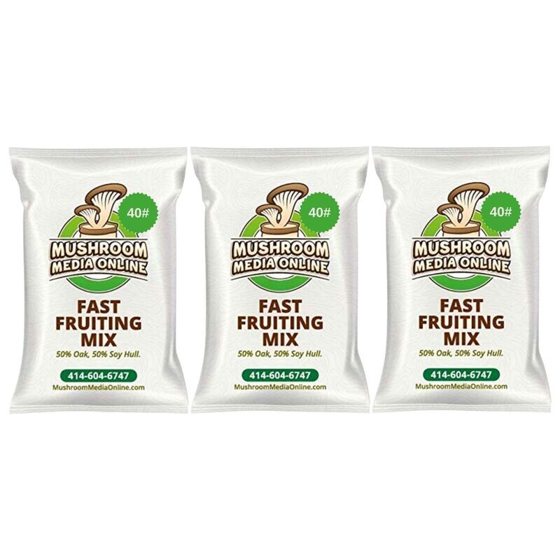 120# (3 x 40# Bags) Fast Fruiting aka Masters Mix (50% Oak/50% Soy Hull Mushroom Growing Pellets) - Free shipping