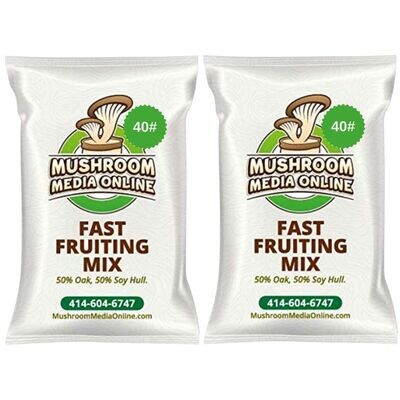 80# (2 x 40# Bags) Fast Fruiting aka Masters Mix (50% Oak/50% Soy Hull Mushroom Growing Pellets) - Free shipping
