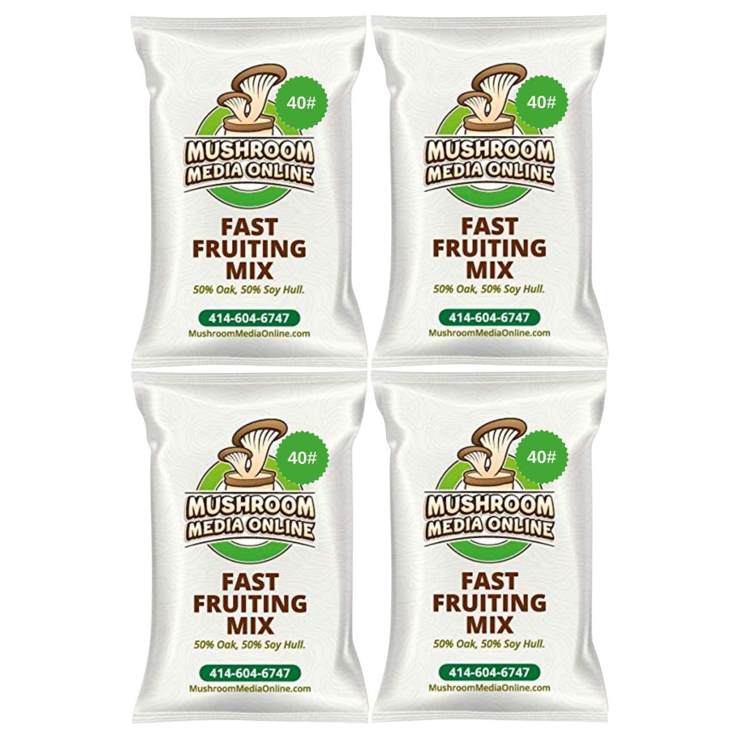 160# (4 x 40# Bags) of Fast Fruiting aka Masters Mix (50% Oak/50% Soy Hull Mushroom Growing Pellets) - Free shipping 160# (4 x 40# Bags) of Fast Fruiting aka Masters Mix (50% Oak/50% Soy Hull Mushroom Growing Pellets) - Free shipping