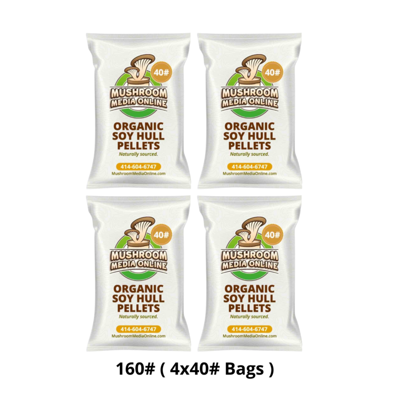 160# (4 x 40# Bags) 100% ORGANIC Soy Hull Mushroom Pellets