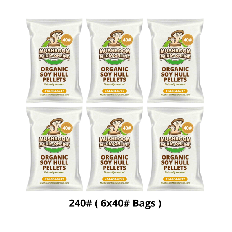 240# (6 x 40# Bags) 100% ORGANIC Soy Hull Mushroom Pellets