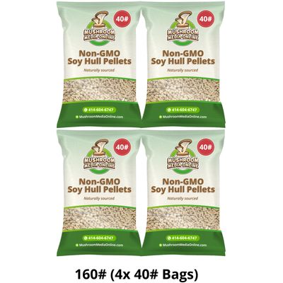 160# (4 x 40# Bags) NON-GMO Soy Hull Mushroom Pellets 160# (4 x 40# Bags) NON-GMO Soy Hull Mushroom Pellets