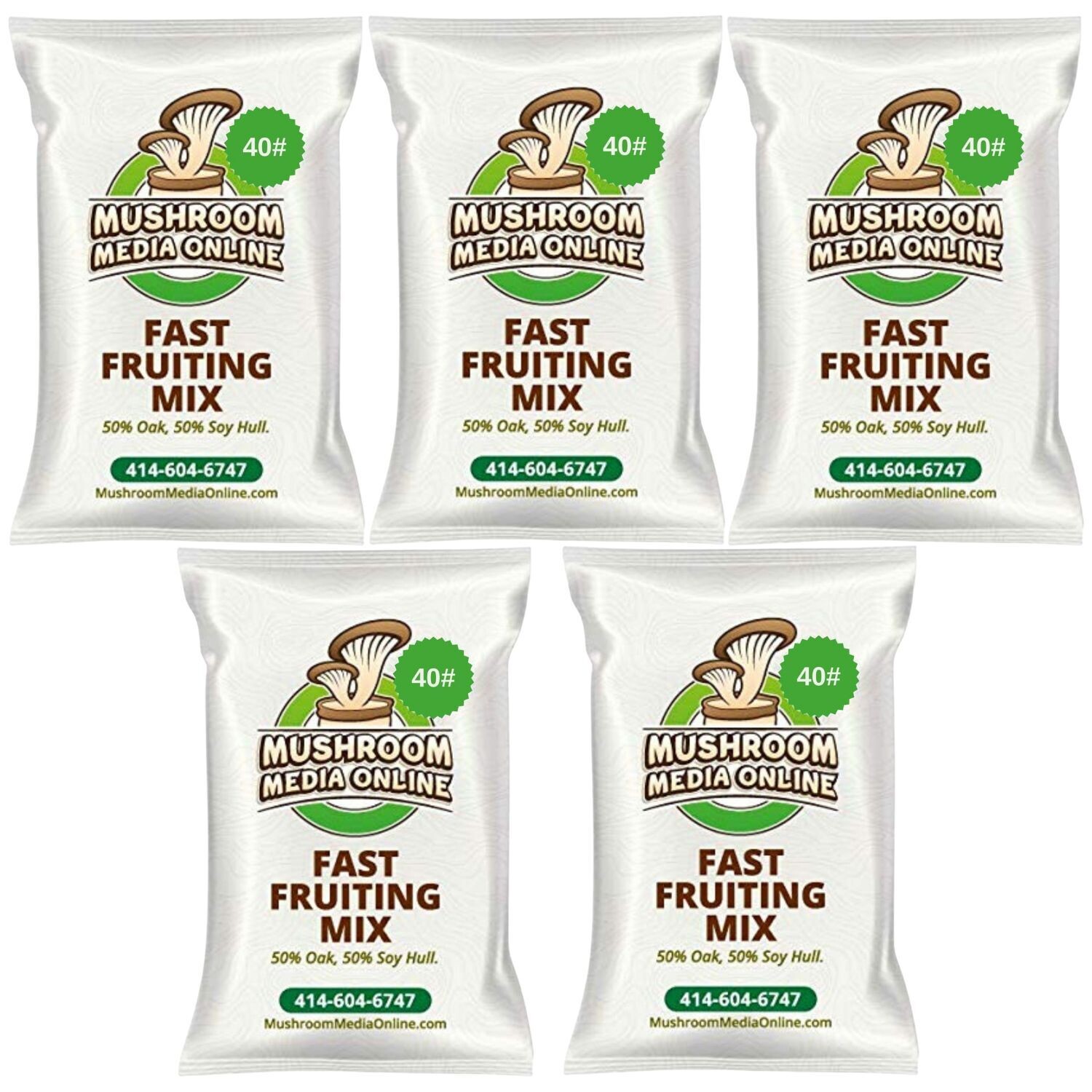 200# (5 x 40# Bags) of Fast Fruiting, aka Masters Mix (50% Oak/50% Soy Hull Mushroom Growing Pellets), free shipping 200# (5 x 40# Bags) of Fast Fruiting, aka Masters Mix (50% Oak/50% Soy Hull Mushroom Growing Pellets), free shipping