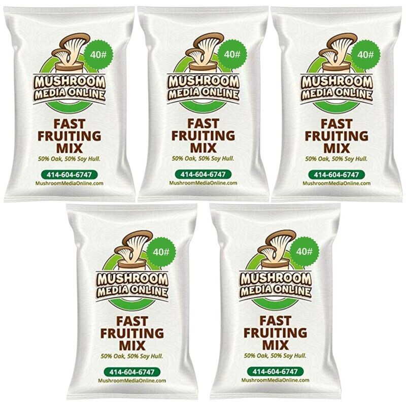 200# (5 x 40# Bags) of Fast Fruiting, aka Masters Mix (50% Oak/50% Soy Hull Mushroom Growing Pellets), free shipping 200# (5 x 40# Bags) of Fast Fruiting, aka Masters Mix (50% Oak/50% Soy Hull Mushroom Growing Pellets), free shipping