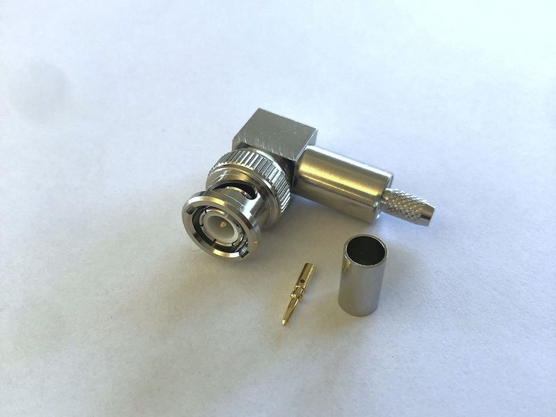 BNC-Stecker-90°, Stift, für RG 223, 50 Ohm