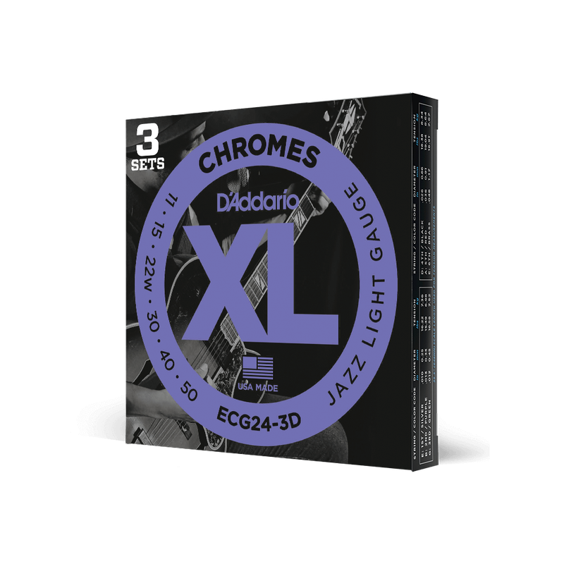 11-50 Jazz Light Electric Guitar Strings 3-Pack