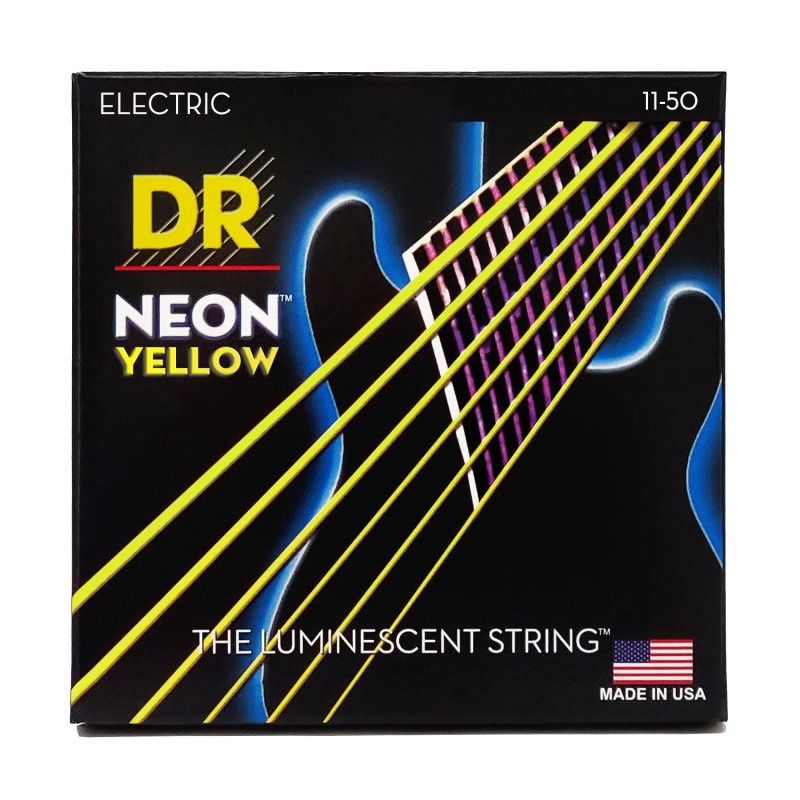 Neon Yellow Coated Electric Guitar Strings, Heavy (11-50) | 534941