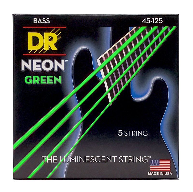 Neon Green Coated 5-String Bass Strings, Medium (45-125) | 534946
