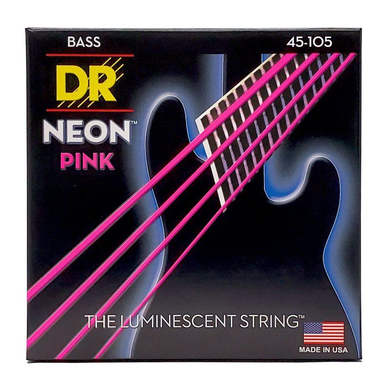 Neon Pink Coated Bass Strings, Medium (45-105) | 534950