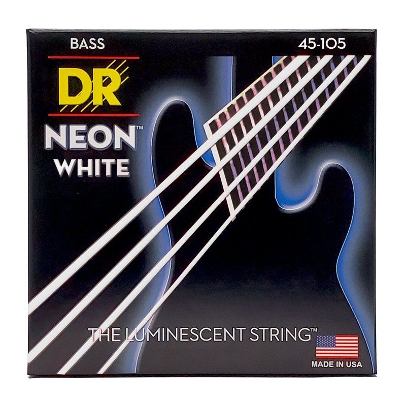 Neon White K3 Coated Bass Strings, Medium (45-105) | 534951