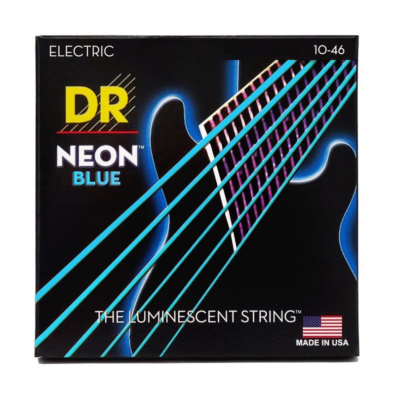 Neon Blue Coated Electric Guitar Strings, Medium (10-46) | 534992