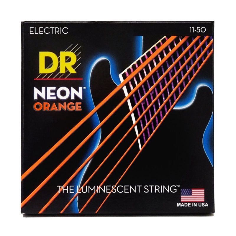 Neon Orange Coated Electric Guitar Strings, Heavy (11-50) | 535000