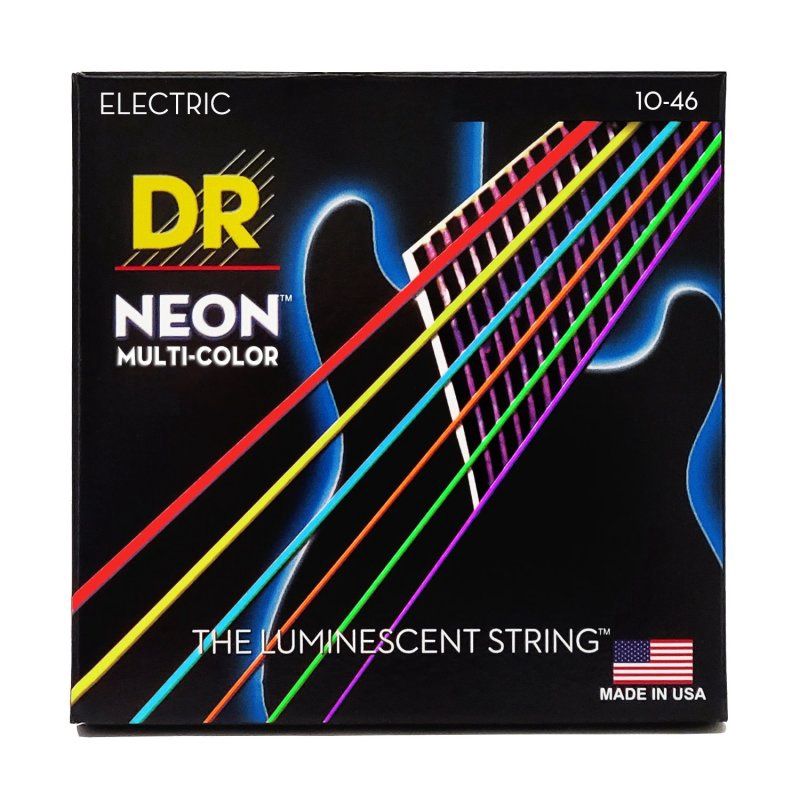 Neon Multi-color Coated Electric Guitar Strings, Medium (10-46) | 534997