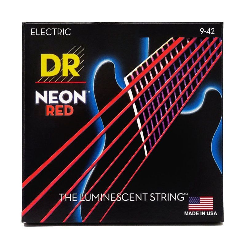 Neon Red Electric Guitar Strings, Light (9-42) | 535997